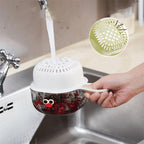 Strainer Dual-Layer Veggie & Fruit Draining Basket with Handle