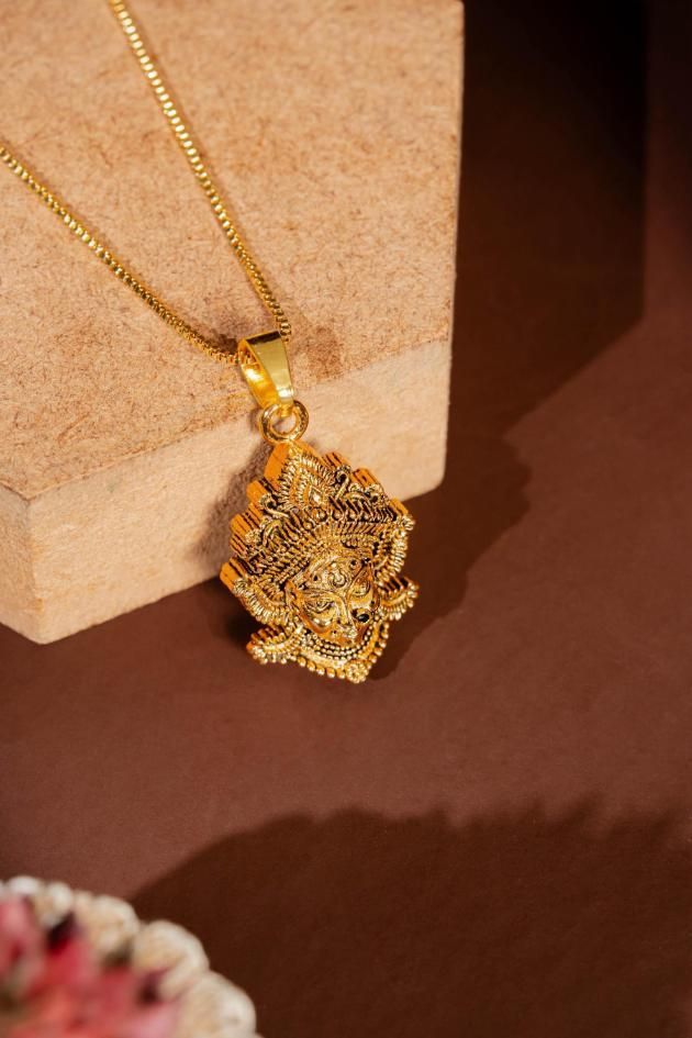 Durga Mataji Face Pendant with Chain